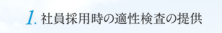 1.社員採用時の適性検査の提供